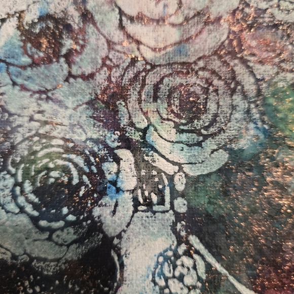 HANDCRAFTED Abstract Painting HANDPAINTED Artwork HANDMADE Wall Art Decor 8"x8" - Picture 8 of 13